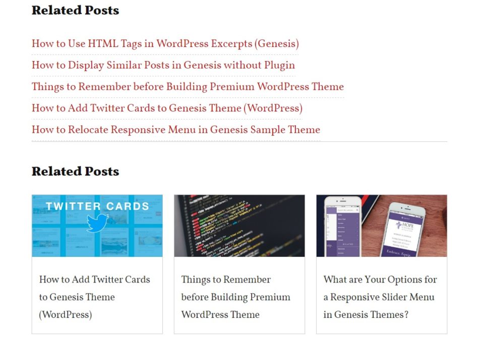 Show Related Posts in Grid Layout in Genesis without Plugins