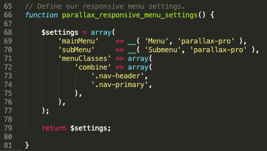 If you want to remove the "MENU" label from the responsive hamburger menu in Genesis Parallax Pro theme